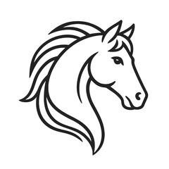 horse head vector line drawing art