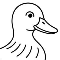 Duck face line drawing coloring page