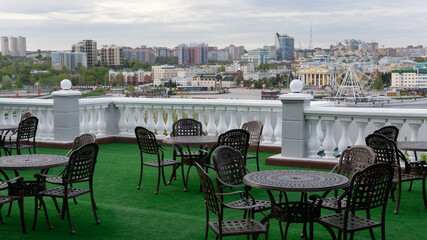 A city observation deck at the Manor House Hotel in Cheboksary.