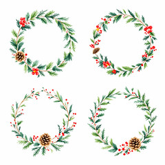 Naklejka premium set of christmas wreath