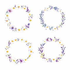 Watercolor Floral Wreath, Wreath Clipart Watercolo