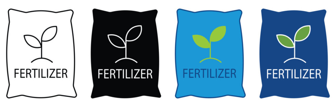 Fertilizer Icon Set Multiple Style Collection. Vector illustration.