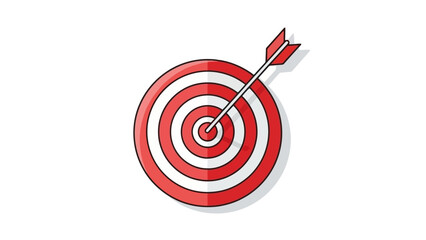 Red and White Target with Arrow Shot in the Center, Representing Success