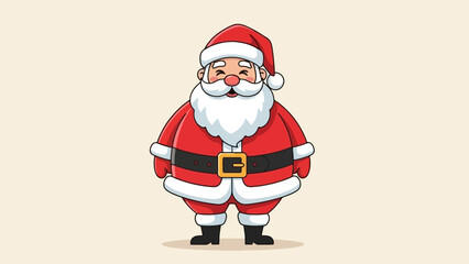 Cute Cartoon Santa Claus Character Festive Christmas Illustration With Hat And Beard