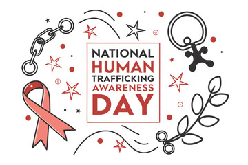 NATIONAL HUMAN TRAFFICKING AWARENESS DAY vector illustration