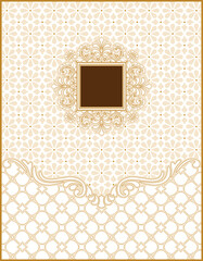 Indian wedding invitation card template. Vector illustration.