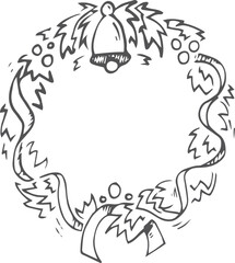 A wreath with a bell on it
