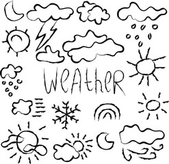Hand-Drawn Weather Icons and Symbols Collection