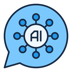 AI sign in Speech Bubble vector Artificial Intelligence colored icon or design element