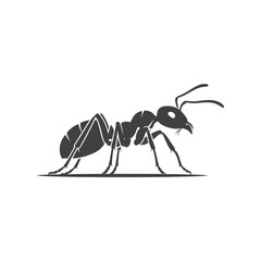 Ant Silhouette Icon – Insect Bug Minimal Black Vector Illustration