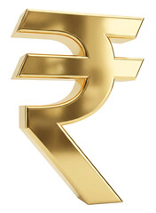 Golden Indian Rupee Symbol: A radiant, three-dimensional representation of the Indian rupee symbol, crafted in gleaming gold, symbolizing wealth, prosperity, and the financial landscape of India.