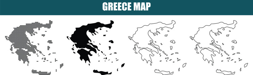 Greece Map Illustrations in Various Styles and Designs