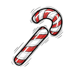 Festive candy cane illustration