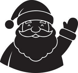 Jolly Santa Claus Silhouette: Black and White Christmas Icon

Waving Santa Clipart: Festive Holiday Cheer Vector

Father Christmas Vector Graphic: Traditional Holiday Figure