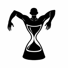 Humanoid Figure with Hourglass Torso Symbolizing Time and Strength.