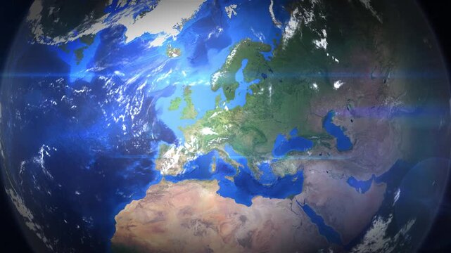 Earth map zoom to Berlin city in Germany