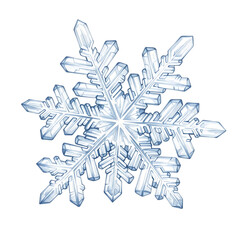 Delicate snowflake with intricate crystal structure
