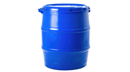 Blue Plastic Barrel Isolated