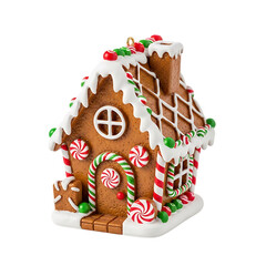Gingerbread house ornament with candy decoration