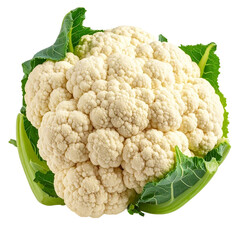 Cauliflower on white and transparent background