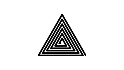 spiral triangle, black isolated silhouette