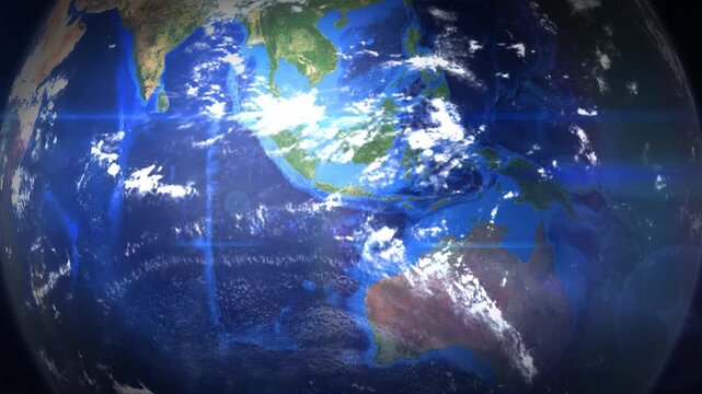 Denpasar Indonesia earth map zoom to the city from space