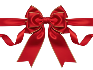 Red bow isolated on transparent background