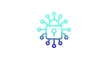 Cyber Security Lock Icon, Isolated