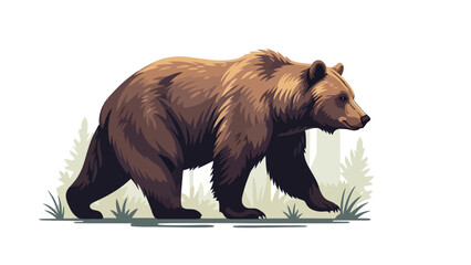 Majestic Brown Bear Walking Through a Forested Landscape © naomi