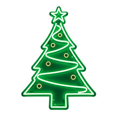 Beautiful green christmas tree with lights and star