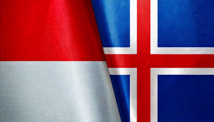 アイスランドの国旗とインドネシアの国旗(Icelandic flag & Indonesia flag.)
