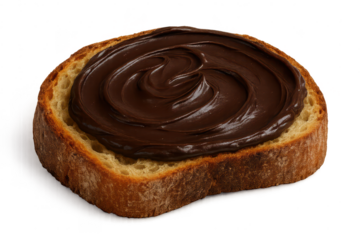 Toast with Chocolate Spread on a transparent background, Breakfast Idea