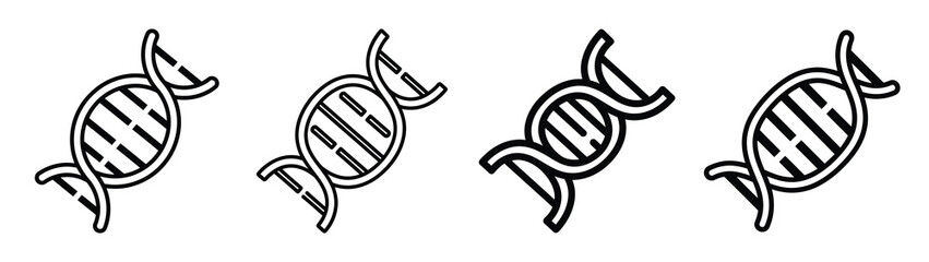 dna line editable vector icon set. back to school outline icons.