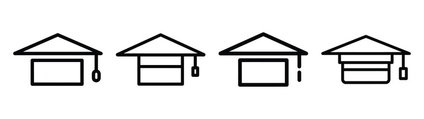 grading line editable vector icon set. back to school outline icons.