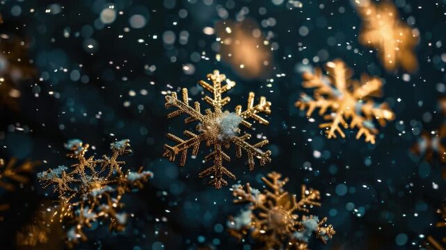Video Snow flurries falling from the sky, ideal for winter scenes and backgrounds