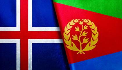 アイスランドの国旗とエリトリアの国旗(Icelandic flag & Eritrea flag.)
