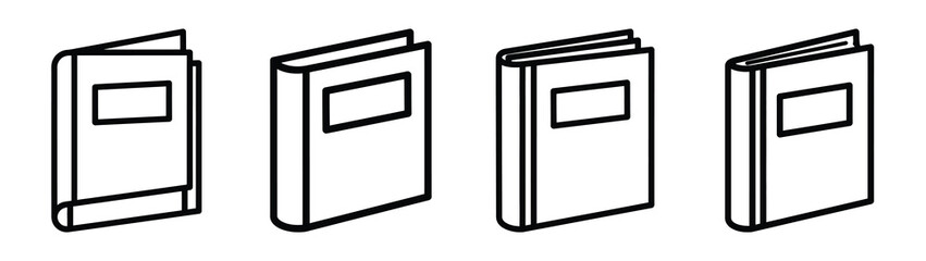 reading book line editable vector icon set. back to school outline icons.