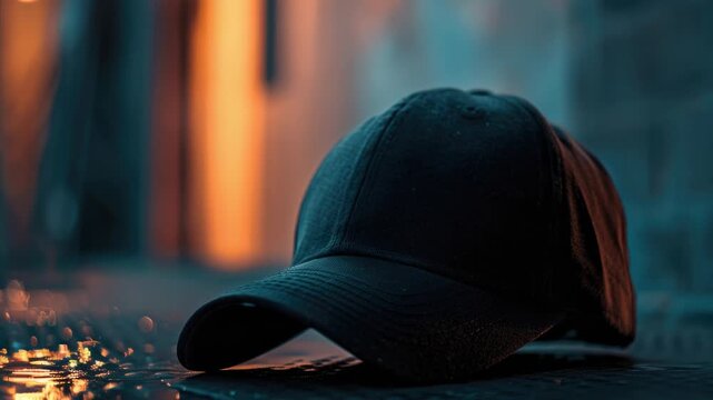 Video A lonely baseball cap sits on the wet ground, a symbol of forgotten moments