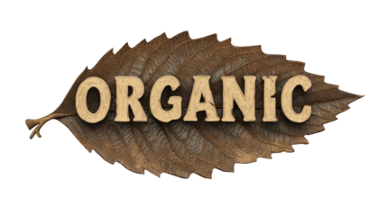 Organic Text on Leaf