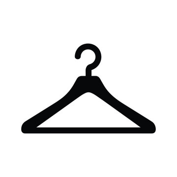 Simple black coat hanger icon
