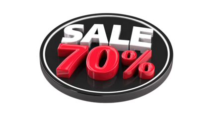 Sale 70% off. Discount offer price sign