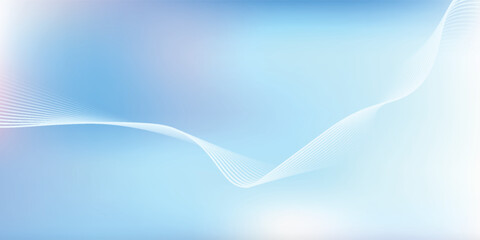 Abstract blue gradient background with shining lines waves. Minimalist background for banner, poster, cover, brochure, flyer, website