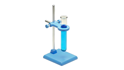 Test Tube with Blue Liquid in Stand - Science Lab