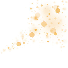 Elegant golden glowing glitter dust, shine bokeh effect, luxury festive design PNG
