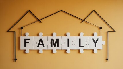 Wall hanging with the word "FAMILY" written on it