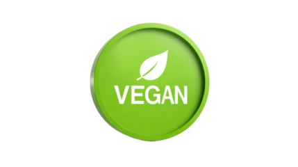 Vegan Logo with Leaf Icon on Green Circle
