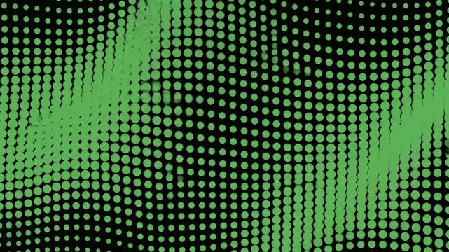 Cosmic Halftone Vortex Unfolding with halftone gradient shifting across pure effect green screen halftone patterns style featuring
