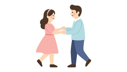 Couple's Dance: An illustration of a couple dancing, sharing a moment of joy and connection. A vibrant depiction of love and unity, perfect for conveying themes of togetherness.