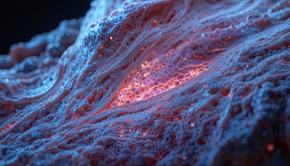 Explore the depths of this mesmerizing coral reef texture with vibrant bioluminescent glow, perfect for adding a touch of mystery and wonder to your next project