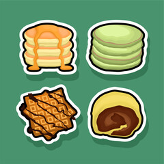 Cute dessert element vector set food drawing